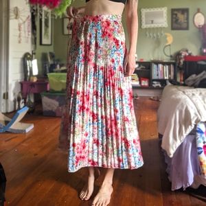 Floral High-Waisted Midi Skirt